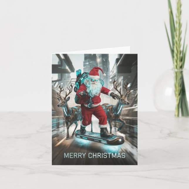 Cartão Cyberpunk Natal Papai Noel (Frente)