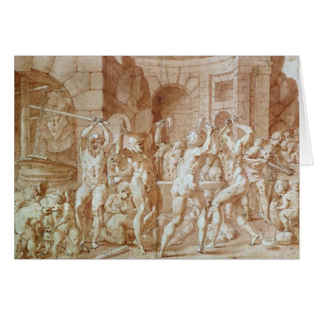 Cartão Cyclops na forja de Vulcan (Frente Horizontal)