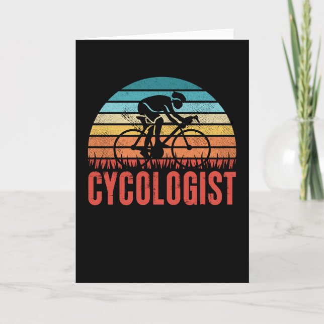 Cartão Cycologista Engraçado Ciclista Presente (Frente)