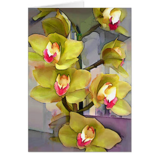 Cartão Cymbidiums Chartreuse