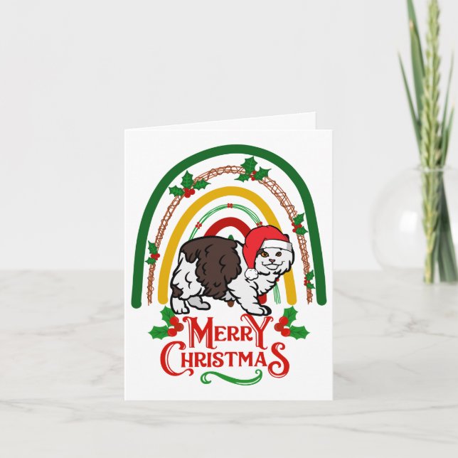 Cartão Cymric Cat Feliz Natal (Frente)