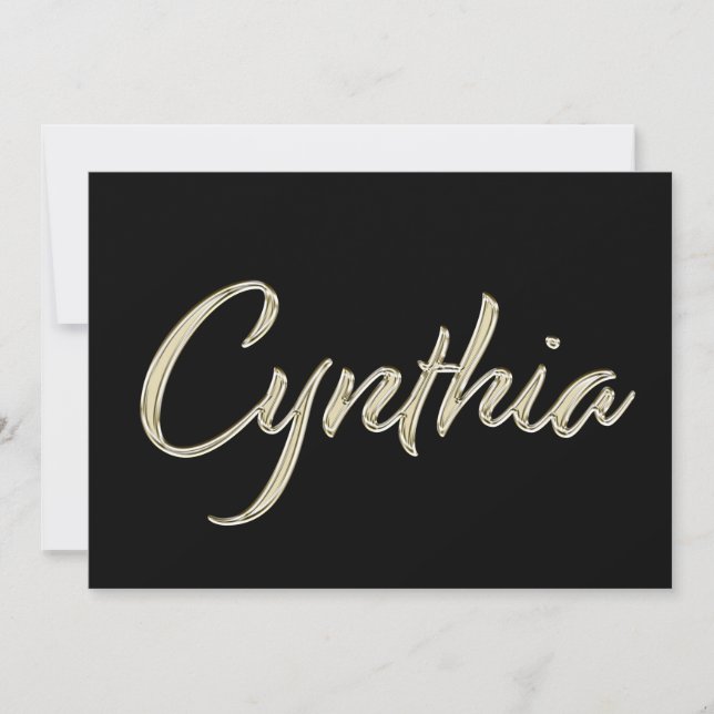 Cartão Cynthia white gold Handwriting Karte (Frente)