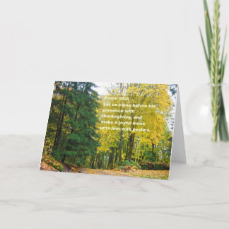 Cartão da acção de graças com 95:2 do salmo