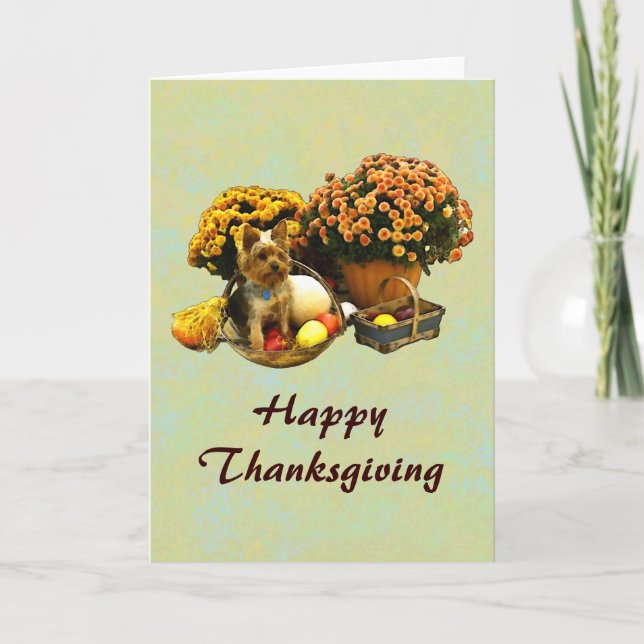 Cartão da acção de graças do filhote de cachorro (Frente)