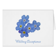 Cartão da aceitação do casamento do miosótis