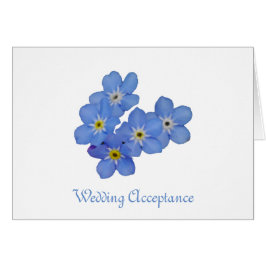 Cartão da aceitação do casamento do miosótis