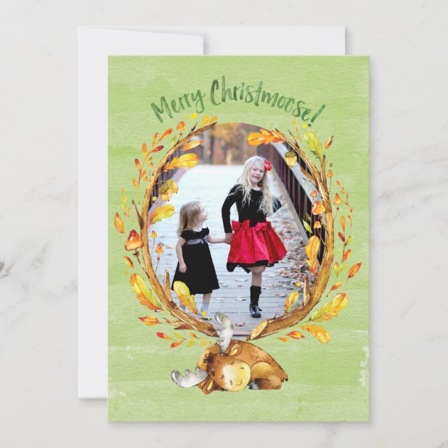 Cartão da aguarela de Christmoose (Frente)