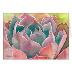Cartão da aguarela de Echeveria por Debra Lee