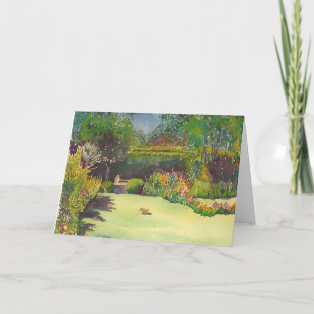 Cartão da aguarela do original do jardim II de (Frente)