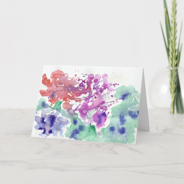 Cartão da Aquarela das flores (Frente)