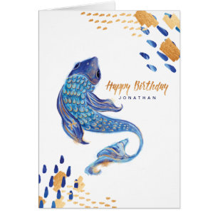Cartão da arte da Aquarela do zodíaco dos peixes