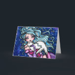 Cartão da arte da fantasia da sereia do selo do<br><div class="desc">Este cartão foi projetado e criado que caracteriza a arte original,  pintado mão da fantasia de Hannah Lynn. Para aprender mais sobre este artista,  visite hannahlynnart.com.</div>