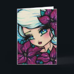 Cartão da arte da fantasia do Natal do inverno do<br><div class="desc">Este cartão foi projetado e criado que caracteriza a arte original,  pintado à mão da fantasia de Hannah Lynn. Para aprender mais sobre o artista,  vá a hannanhlynnart.com.</div>
