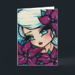 Cartão da arte da fantasia do Natal do inverno do<br><div class="desc">Este cartão foi projetado e criado que caracteriza a arte original,  pintado à mão da fantasia de Hannah Lynn. Para aprender mais sobre o artista,  vá a hannanhlynnart.com.</div>