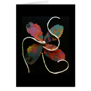 Cartão da arte da flor dos meios mistos