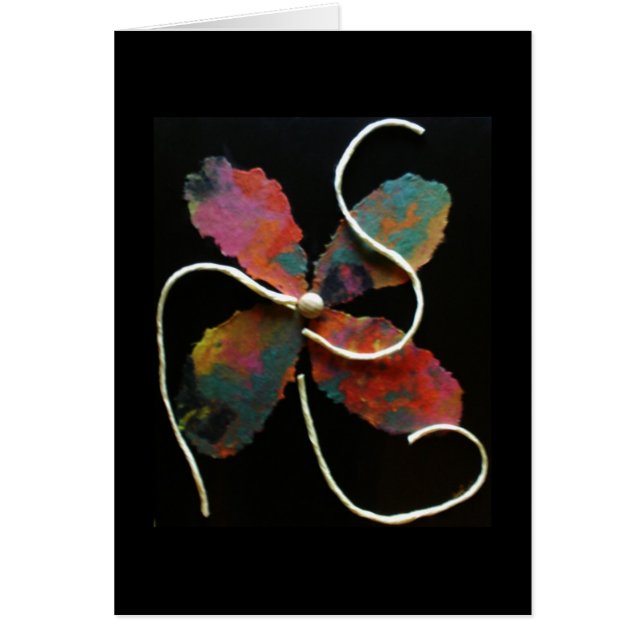 Cartão da arte da flor dos meios mistos (Frente)