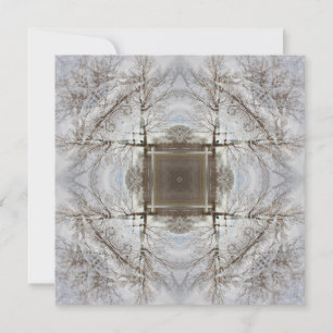 Cartão da arte da mandala da árvore do inverno