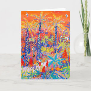 Cartão da arte: Dando uma volta sob um por do sol