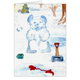 Cartão Da "arte do café de CricketDiane do urso neve"