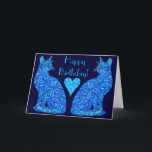 Cartão Da arte elétrica do gato do abstrato do azul de Z<br><div class="desc">Cartão de assento abstrato do cartão de nota do feliz aniversario da arte do gato do azul. Clique a PERSONALIZAÇÃO ESTE botão para mudar a cor do fundo e/ou para personalizar isto adicionando seu nome, iniciais ou uma mensagem bonito. Como todo o amante do gato sabe, é bom ser possuído...</div>