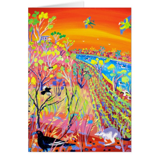 Cartão da arte: Estação de Banrock dos animais (Frente)