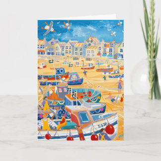 Cartão da arte: Porto de St Ives, Cornualha