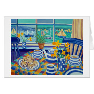 Cartão da arte: Teatime Cornish (azul Cornish)
