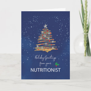 Cartão Da Árvore de Natal Nutricionista no Marinho