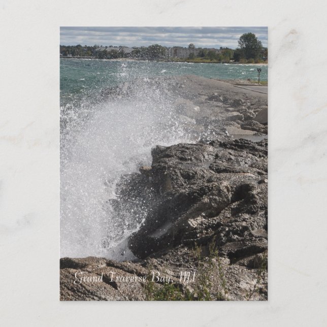 Cartão da baía transversal grande, MI (Frente)