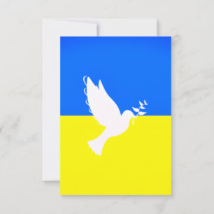 Cartão da Bandeira da Ucrânia Paz Pombo Liberdade
