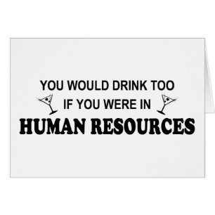 Cartão Da bebida recursos humanos demasiado -
