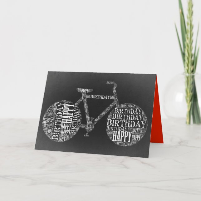 Cartão da bicicleta da tipografia do feliz (Frente)