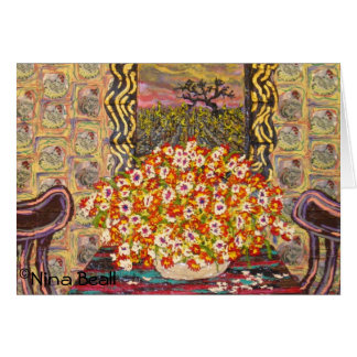 Cartão Da "cadeiras do papel de parede w/Two galinha,"