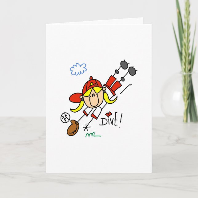 Cartão da captura de mergulho do basebol (Frente)