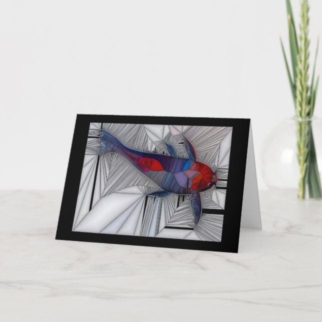 Cartão da carpa de Koi (estilo do vitral) (Frente)