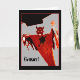Cartão Da "cartão do Dia das Bruxas do diabo ascensão"