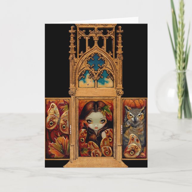 Cartão Da "cartão do Triptych da borboleta coruja" (Frente)