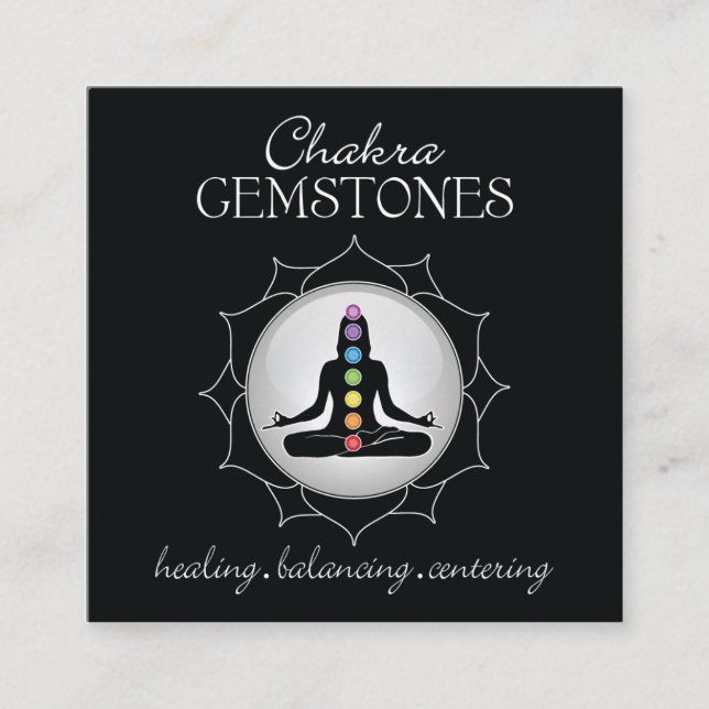 Cartão da carteira de pedra preciosa de Chakra (Frente)
