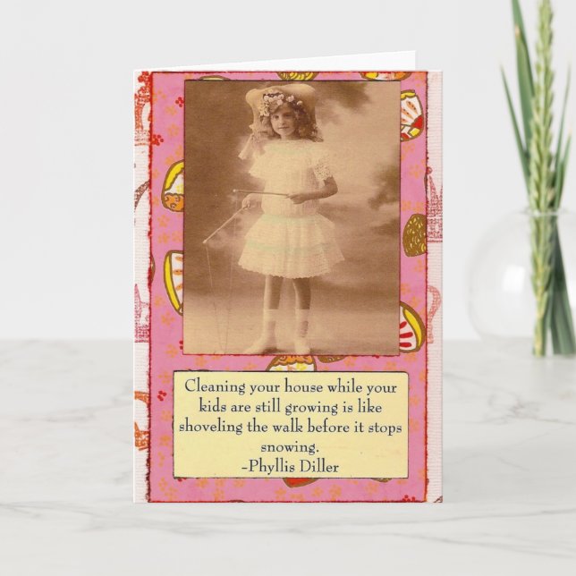 Cartão da colagem das citações de Phyllis Diller (Frente)