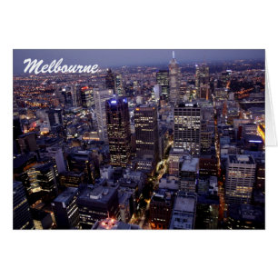 Cartão da construção da skyline de Melbourne