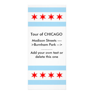 Cartão da cremalheira com a bandeira de Chicago,