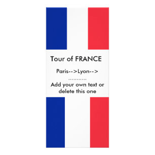 Cartão da cremalheira com a bandeira de France