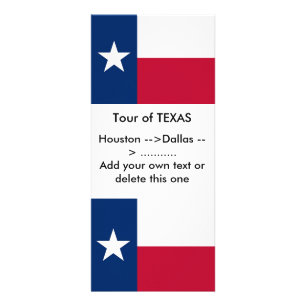 Cartão da cremalheira com a bandeira de Texas, EU