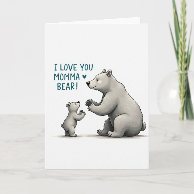 Cartão da Doce Mamãe Urso (Frente)