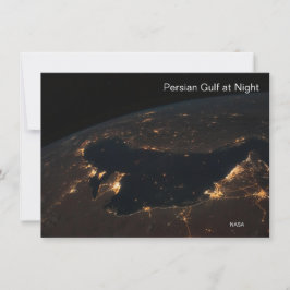 Cartão Da Estação Espacial do Golfo Pérsico à Noite, NASA