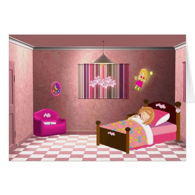 Cartão da fada de dente das meninas (Frente Horizontal)