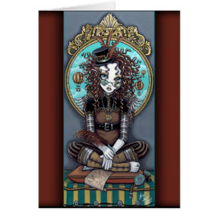 Cartão da fada de Steampunk do Victorian de "Lucy