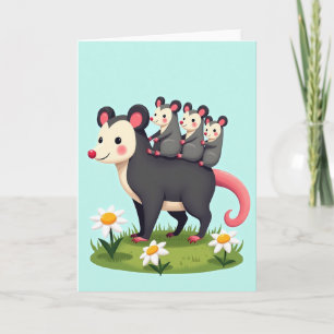 Cartão da Família de Marsupiais de Cerâmica