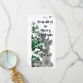 Cartão da família de Monstro de Natal Flagrante