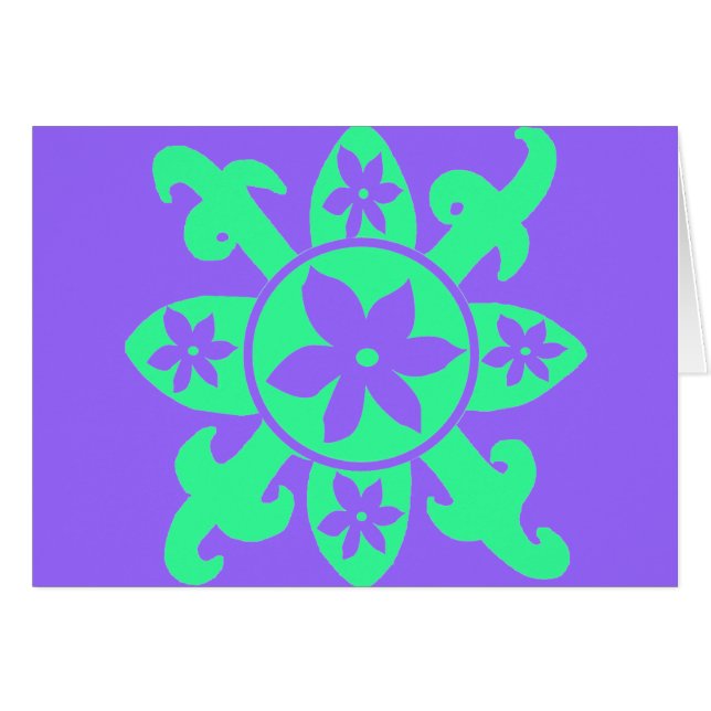 Cartão da flor do teste padrão (Frente Horizontal)